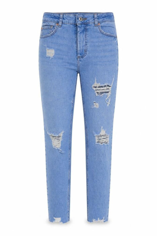 Denim & Co. Womens Blue  Denim Straight Jeans Size 8 L27 in