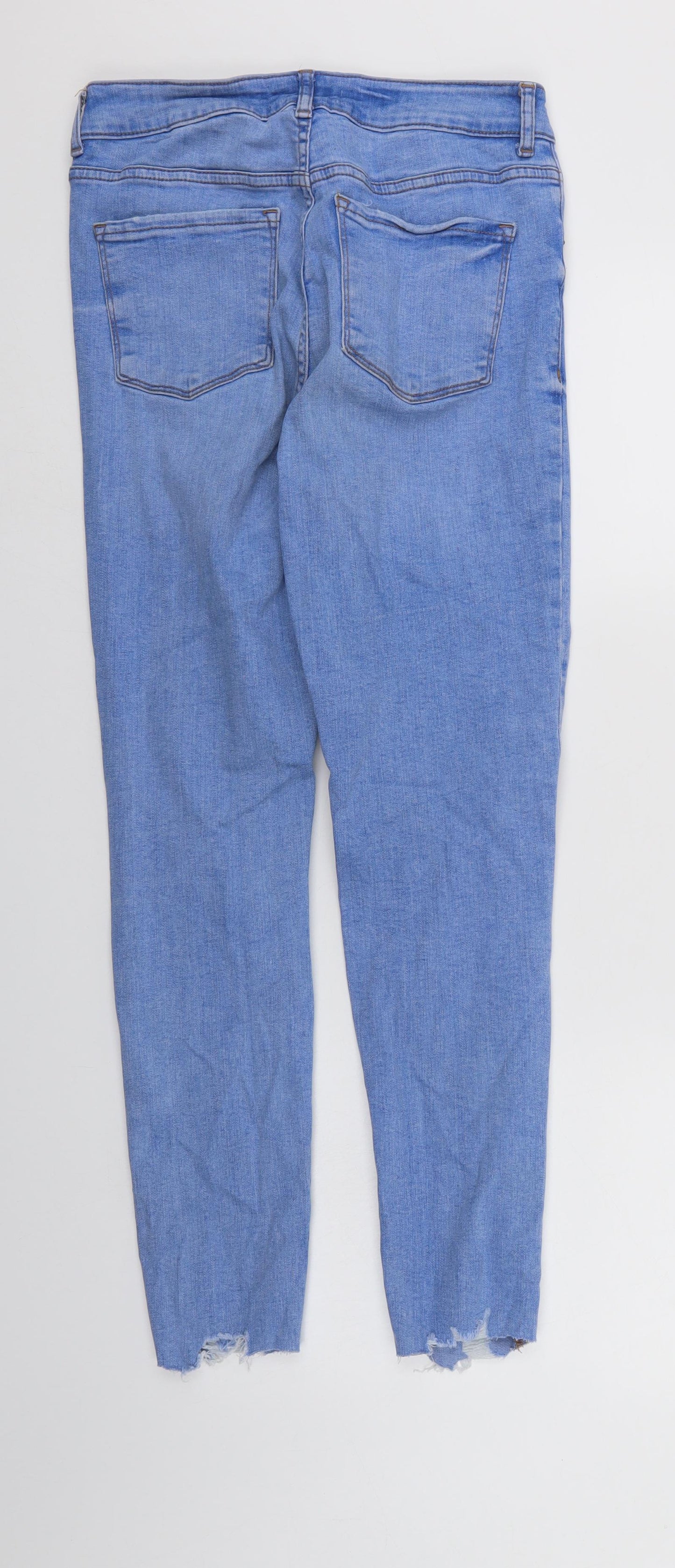 Denim & Co. Womens Blue  Denim Straight Jeans Size 8 L27 in