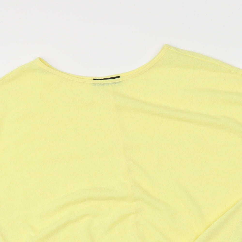 F&F Womens Yellow   Pullover Jumper Size 10  - cropped