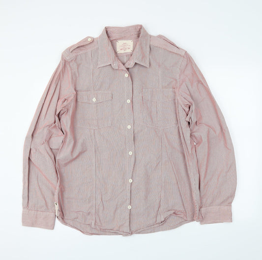 NEXT Mens Red Striped   Button-Up Size XL
