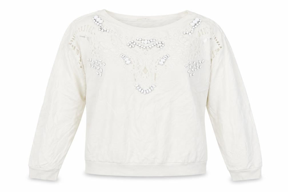 River Island Womens White   Pullover Sweatshirt Size 8