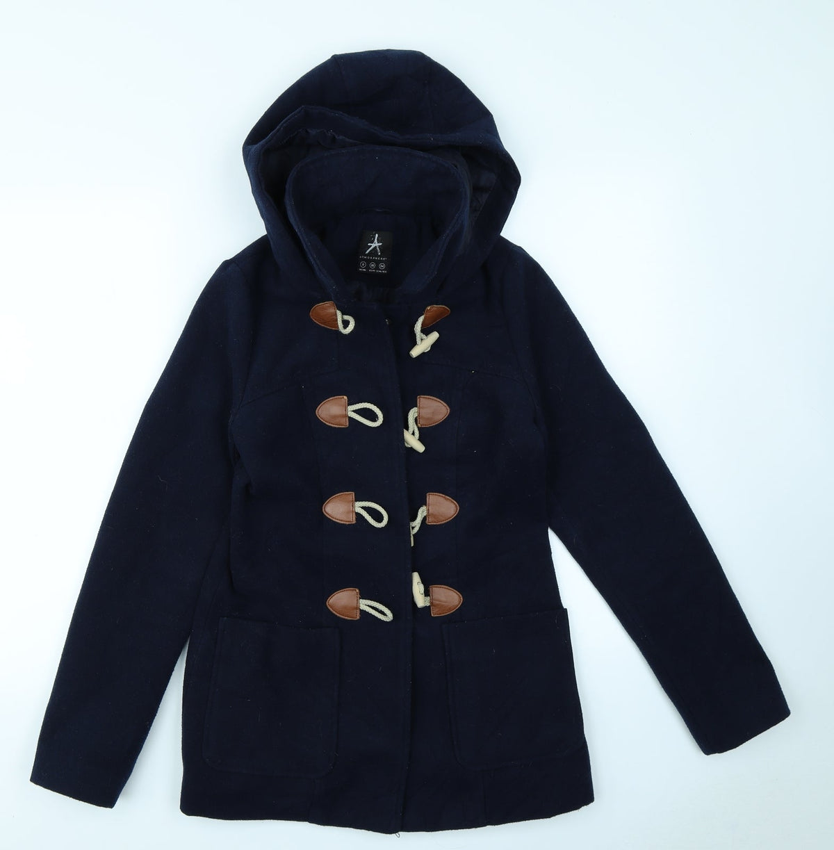 Atmosphere Womens Blue   Overcoat Coat Size 8