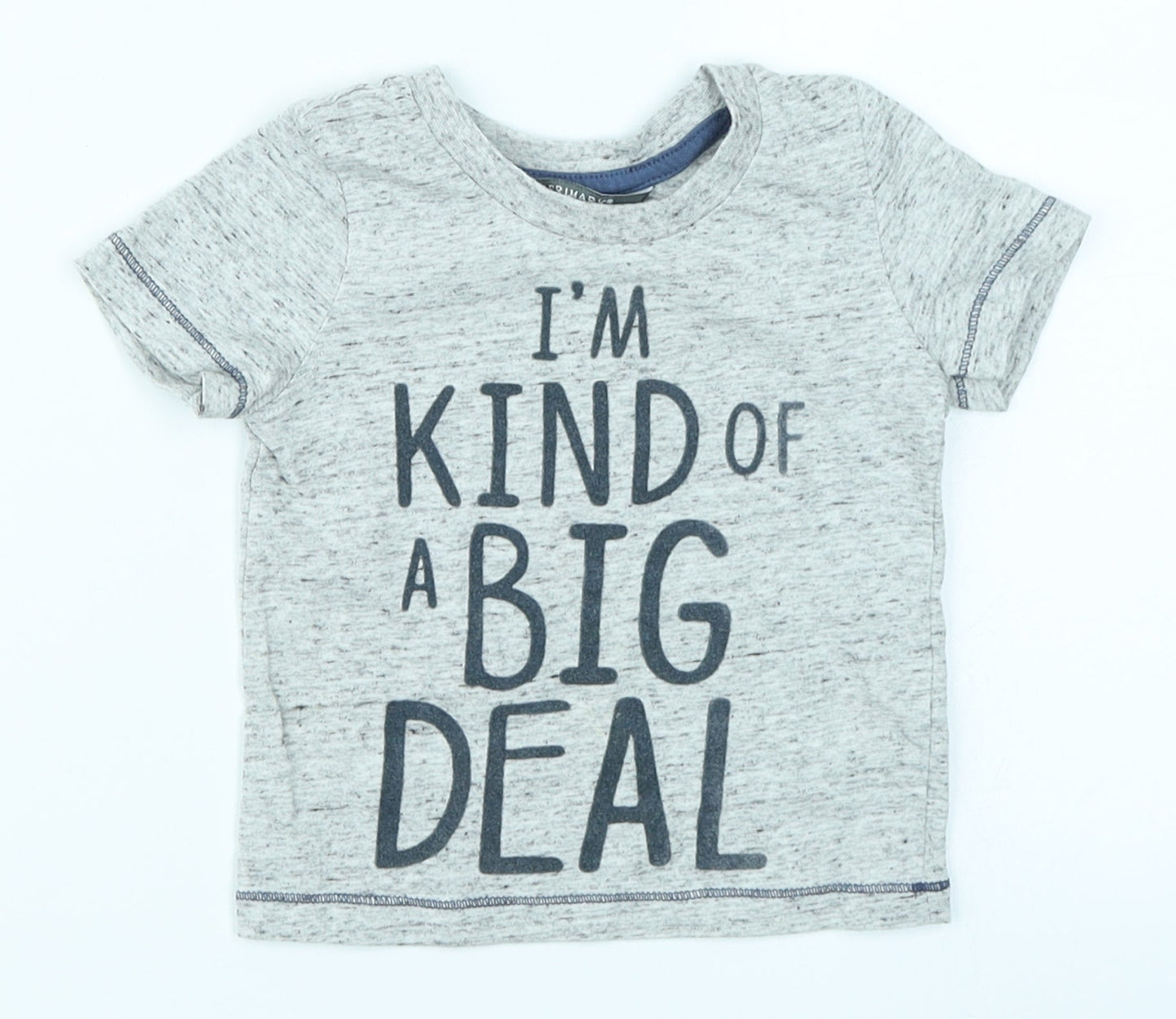 Primark Baby Grey   Basic T-Shirt Size 9-12 Months