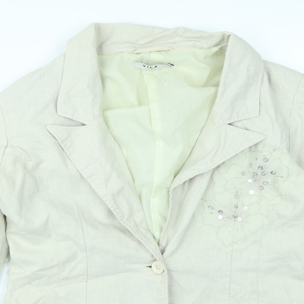 VILA Womens Beige   Jacket Blazer Size M