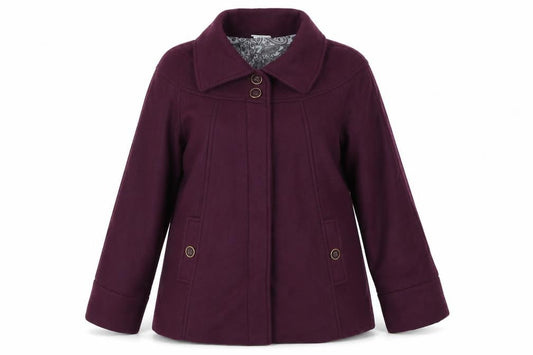 Anne De Lancay Womens Purple   Overcoat Coat Size 10