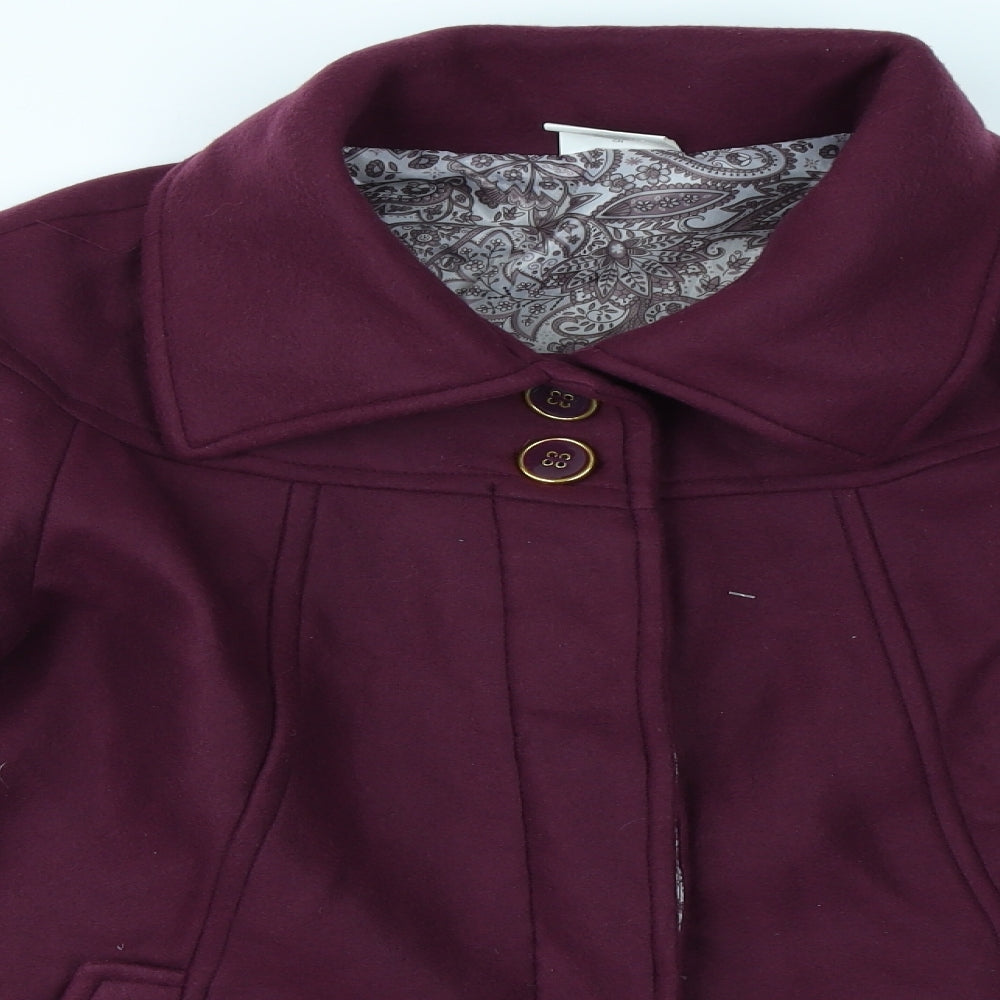 Anne De Lancay Womens Purple   Overcoat Coat Size 10