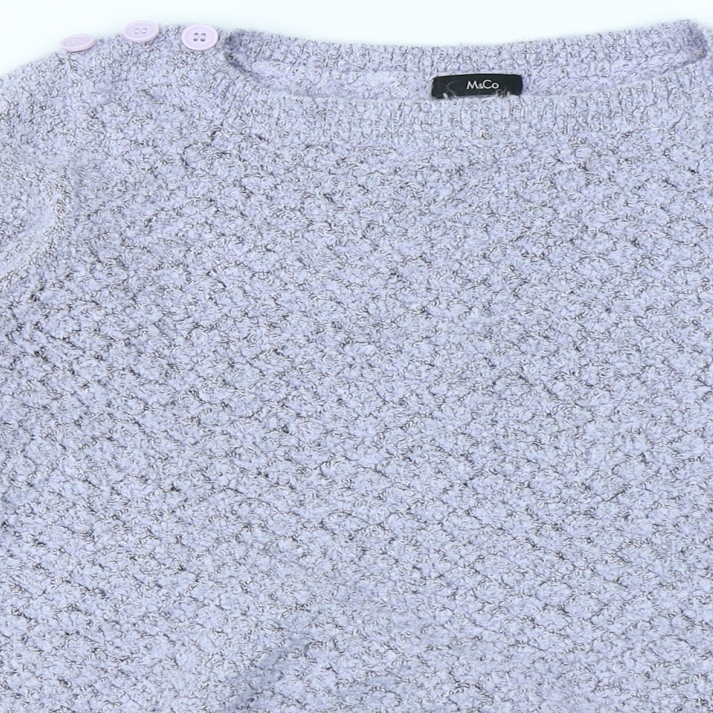 M&Co Womens Purple   Pullover Jumper Size 14