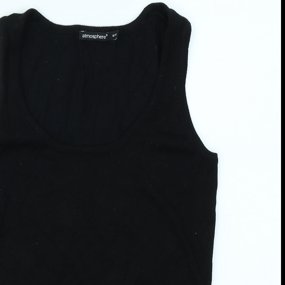Atmosphere Womens Black  Knit Basic Tank Size 8