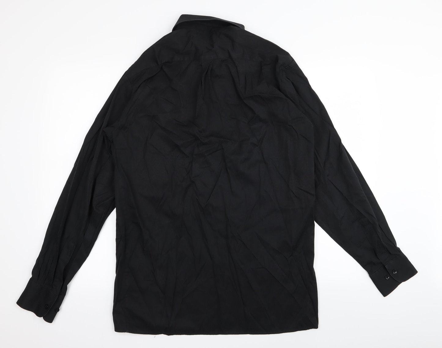 Cosma Mens Black Striped   Dress Shirt Size 40