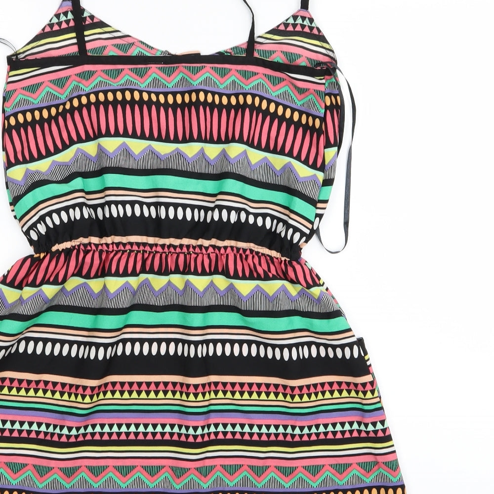 OCEAN CLUB Womens Multicoloured Geometric  Fit & Flare  Size 6