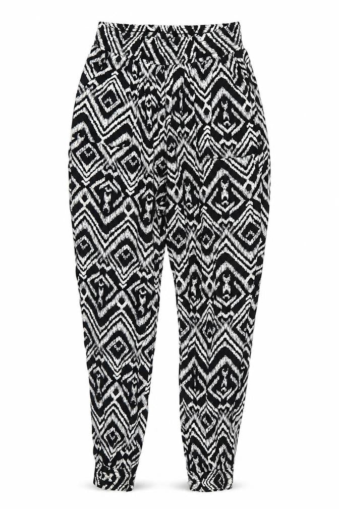 Preworn Womens Black Geometric  Trousers  Size S L28 in - Stretch waistband