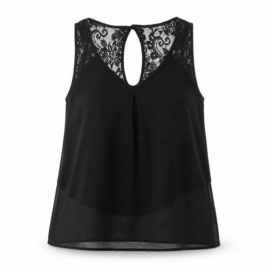 2 bone Womens Black Floral  Basic Tank Size M