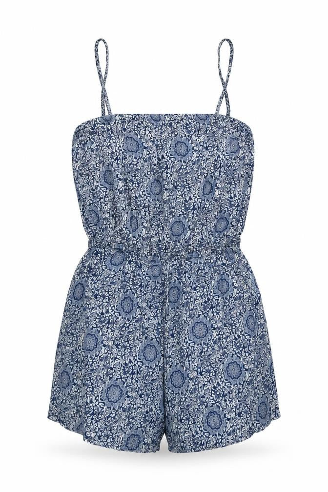 vero Womens Blue Geometric  Playsuit One-Piece Size S