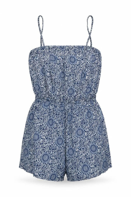 vero Womens Blue Geometric  Playsuit One-Piece Size S