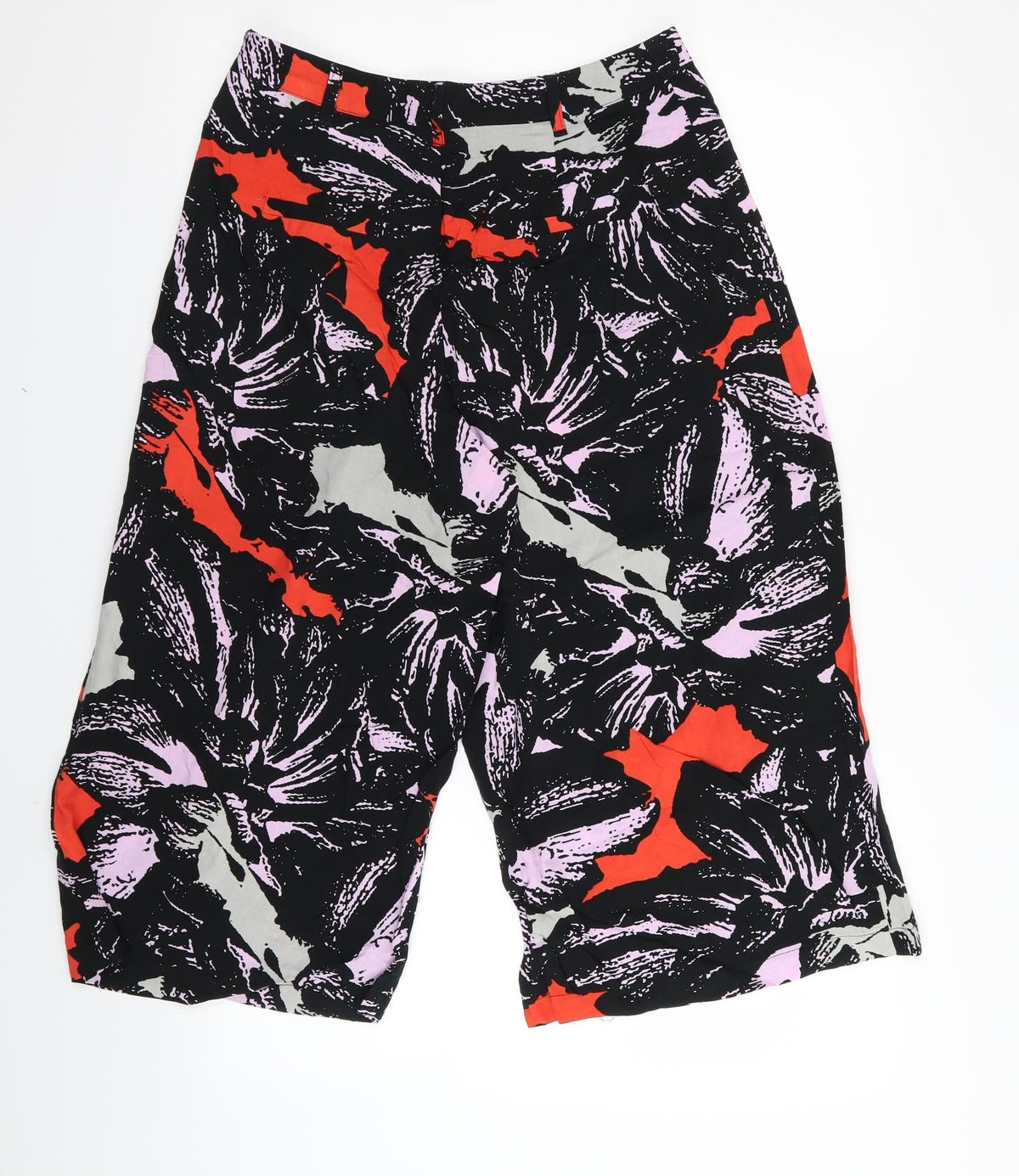 Papaya Womens Black Geometric  Capri Trousers Size 10 L20 in