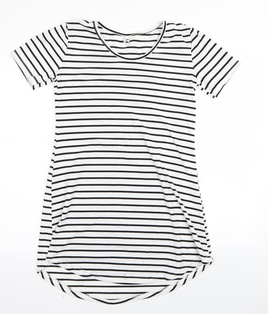 X&Z fashion Womens White Striped  T-Shirt Dress  Size M