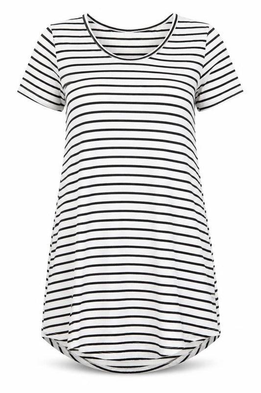 X&Z fashion Womens White Striped  T-Shirt Dress  Size M