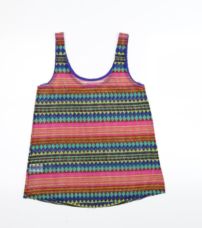 Preloved Primark Womens Multicoloured Striped  Basic Tank Size 6 - Back