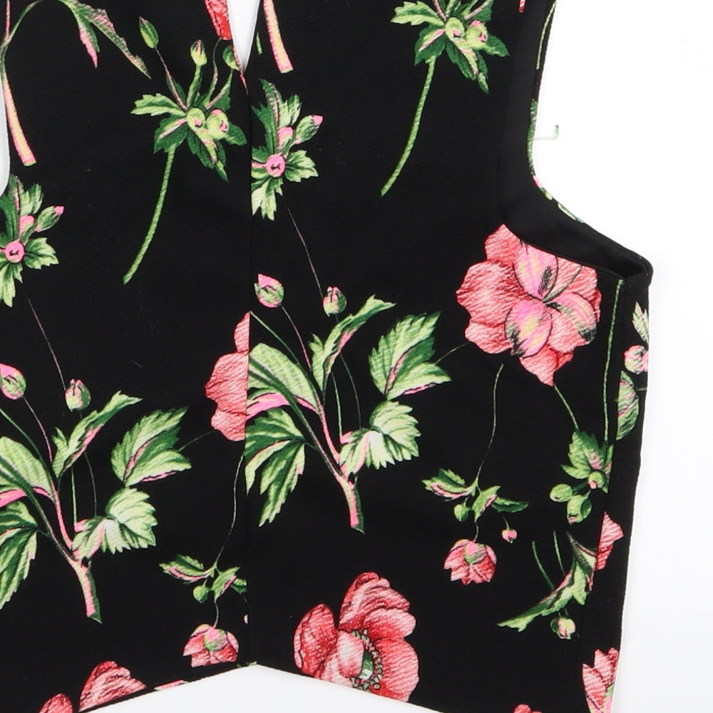 New Look Girls Black Floral  Basic Tank Size 14-15 Years