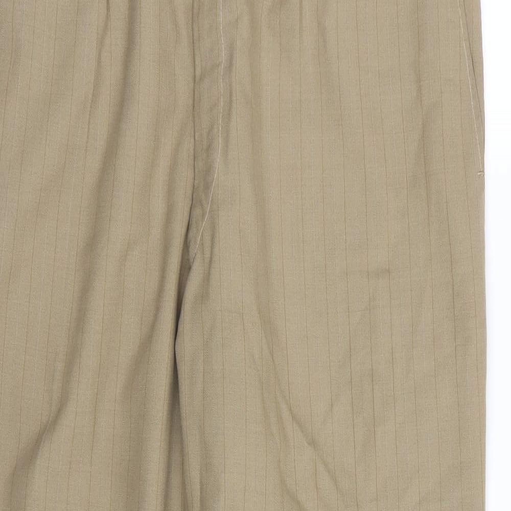 Preworn Mens Beige Striped  Trousers  Size 32 in L27 in