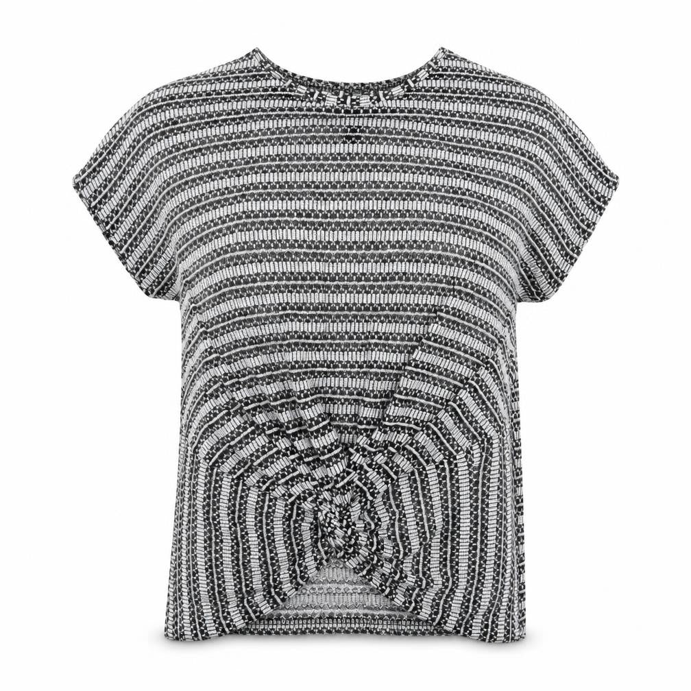 New Look Womens Black Geometric  Pullover Jumper Size L  - twist front