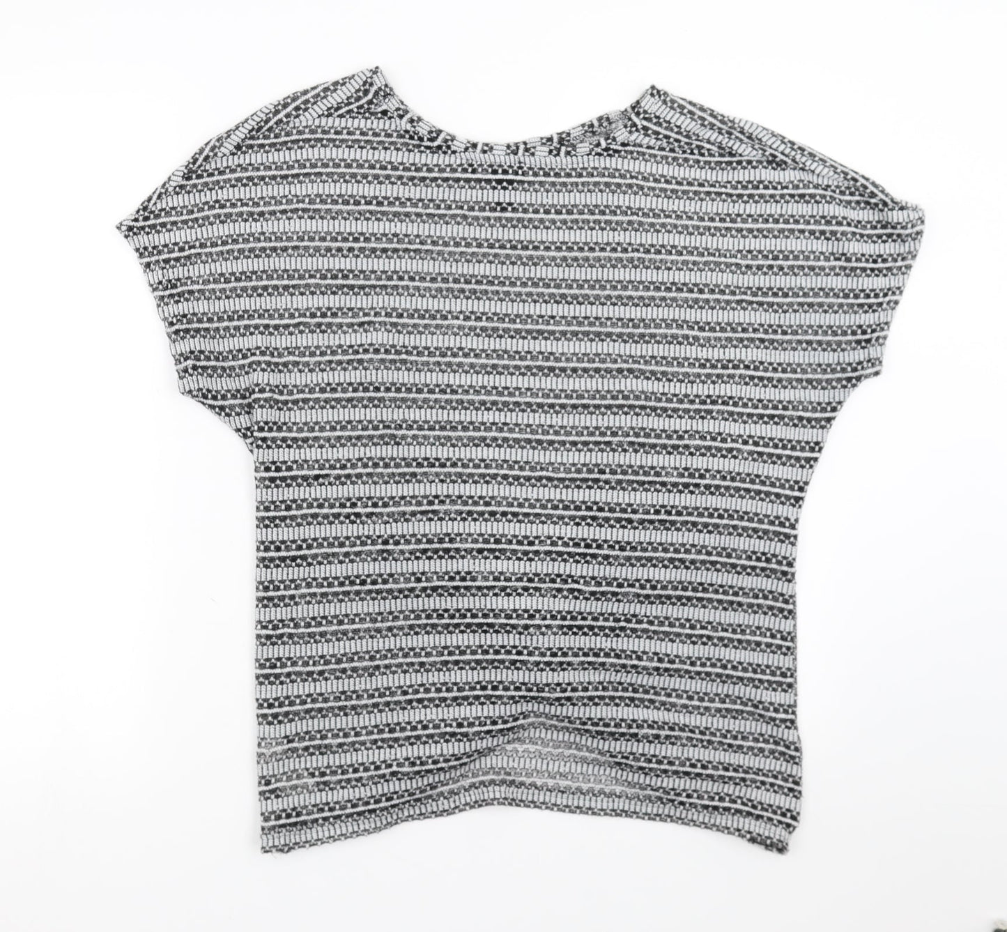 New Look Womens Black Geometric  Pullover Jumper Size L  - twist front
