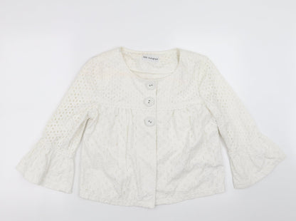 Marks & Spencer Womens White Geometric  Jacket  Size 10