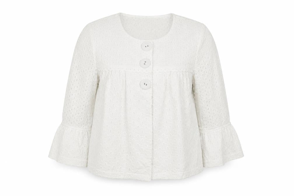 Marks & Spencer Womens White Geometric  Jacket  Size 10