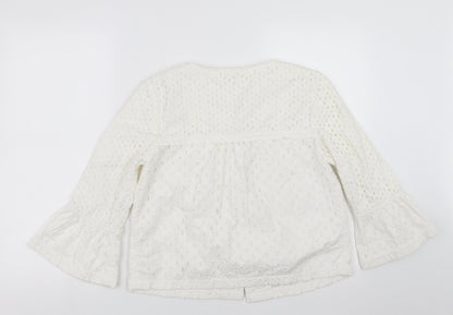 Marks & Spencer Womens White Geometric  Jacket  Size 10