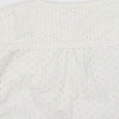 Marks & Spencer Womens White Geometric  Jacket  Size 10