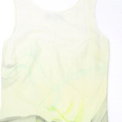 Close-up detail of Principles women’s green shift, size UK 8, - abstract design