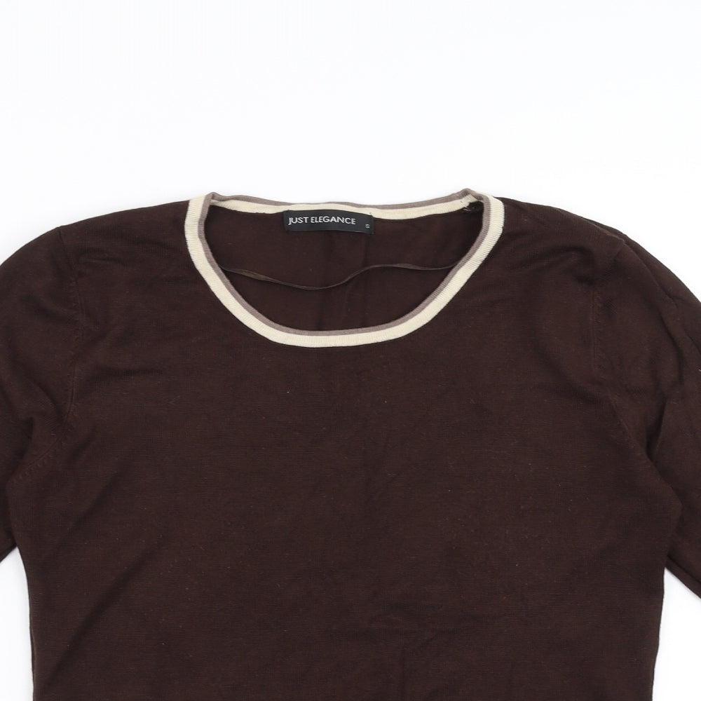 Just Elegance Womens Brown   Pullover Jumper Size S