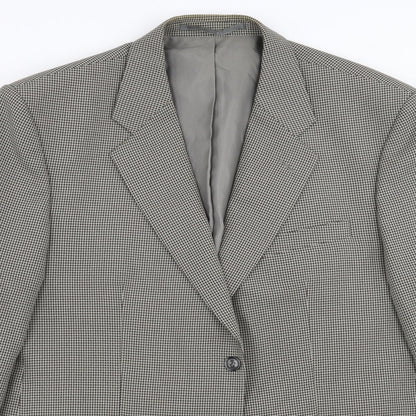 Preloved Simon taylor Mens Beige Houndstooth  Jacket Suit Jacket Size 46 - Detail