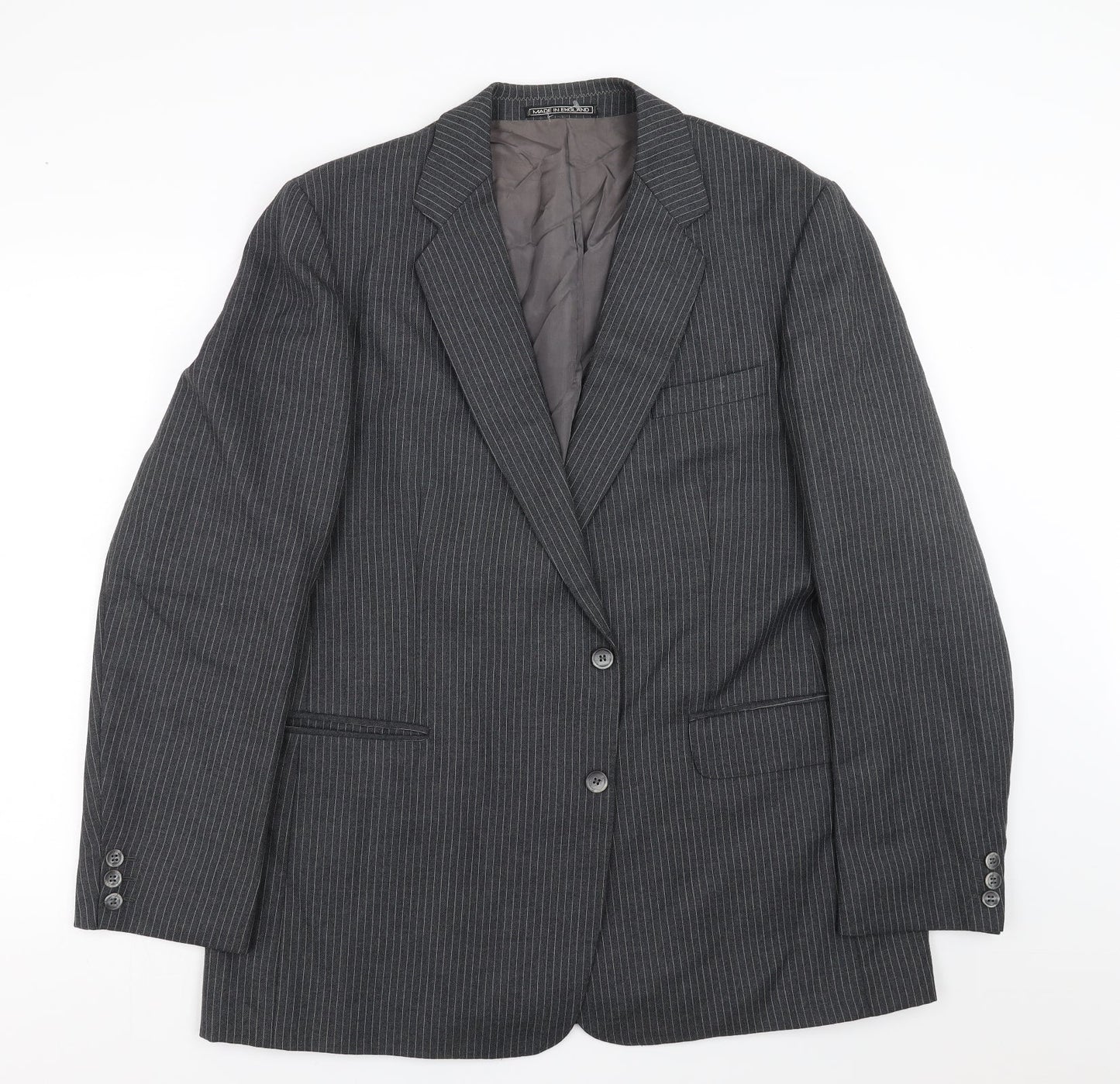 Charles Barker Mens Grey Striped  Jacket Suit Jacket Size 40