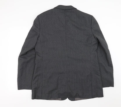 Charles Barker Mens Grey Striped  Jacket Suit Jacket Size 40