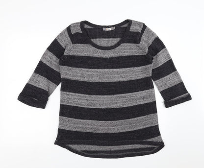 JSL Womens Grey Striped  Pullover Jumper Size L