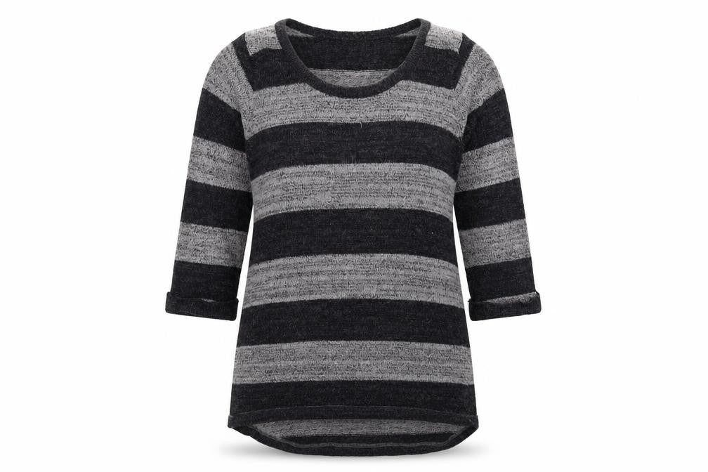 JSL Womens Grey Striped  Pullover Jumper Size L