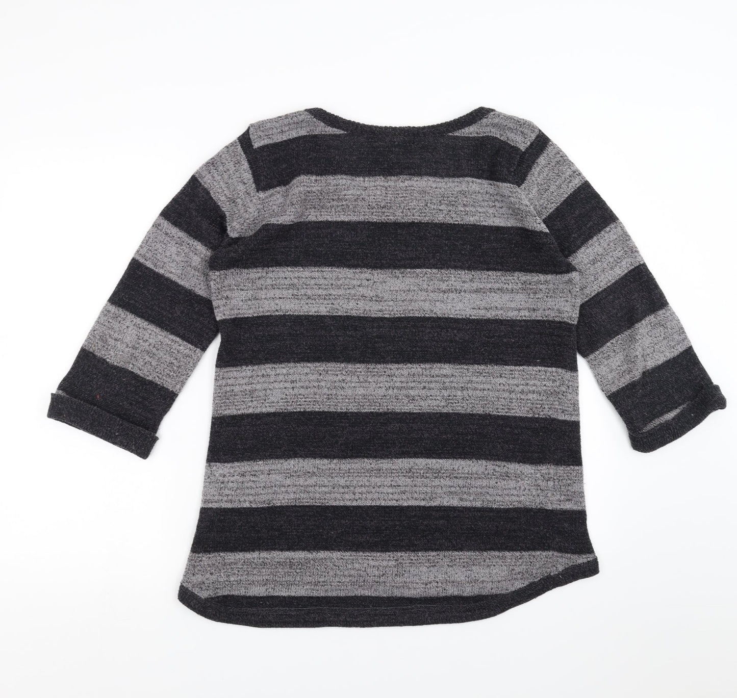 JSL Womens Grey Striped  Pullover Jumper Size L