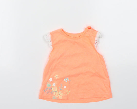 Nutmeg Girls Orange   Basic T-Shirt Size 3-6 Months