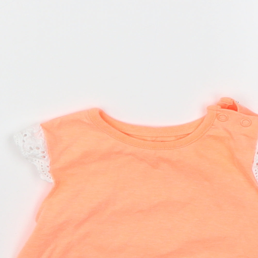 Nutmeg Girls Orange   Basic T-Shirt Size 3-6 Months