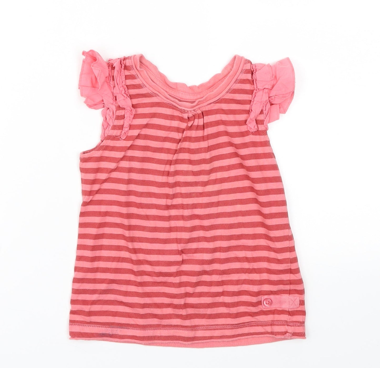 Next  Girls Pink Striped  Basic T-Shirt Size 2-3 Years