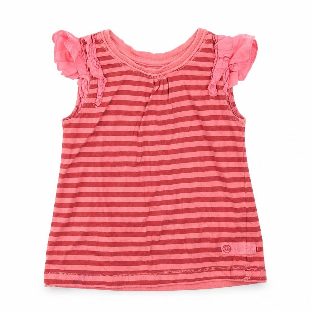 Next  Girls Pink Striped  Basic T-Shirt Size 2-3 Years