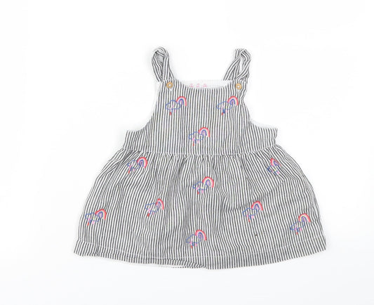 little ones Girls Black Striped  Jacket Dress  Size 3-6 Months