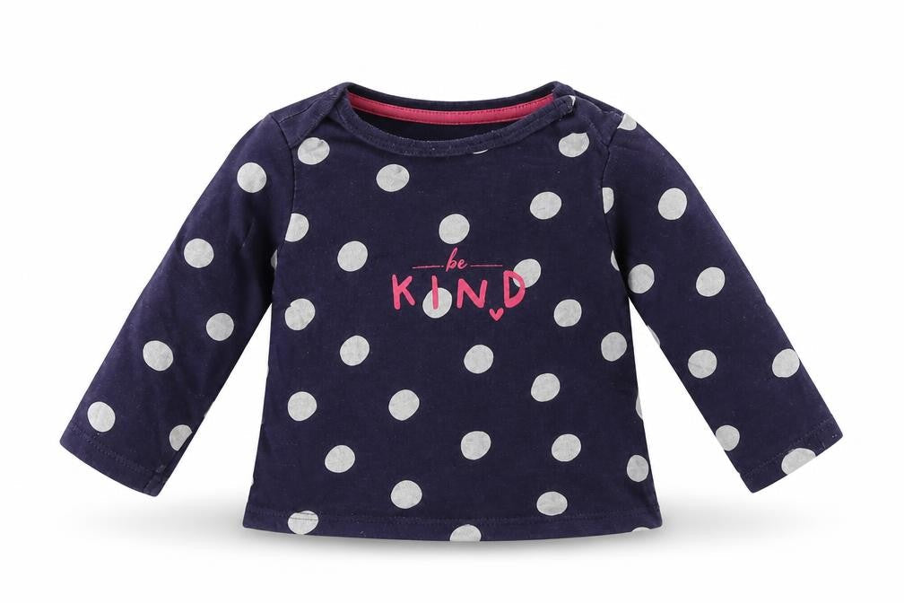 FRED&FLO Girls Blue Spotted  Basic T-Shirt Size 0-3 Months