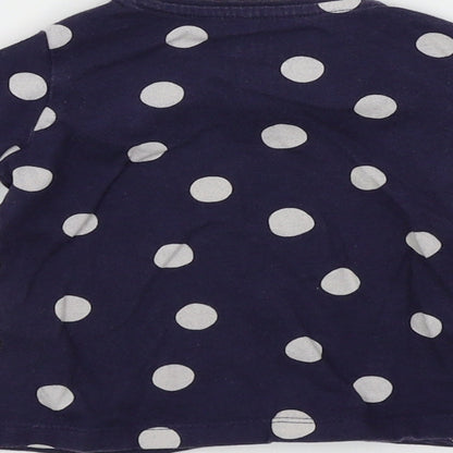 F&F Girls Blue Spotted  Basic T-Shirt Size 0-3 Months