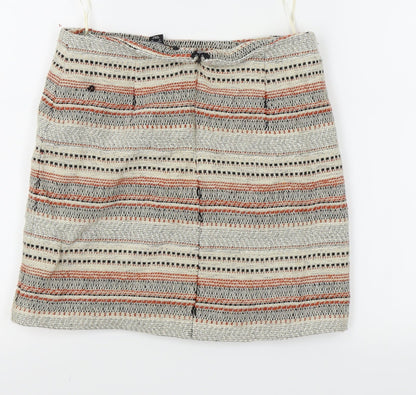 Primark Womens Multicoloured Striped  A-Line Skirt Size 10