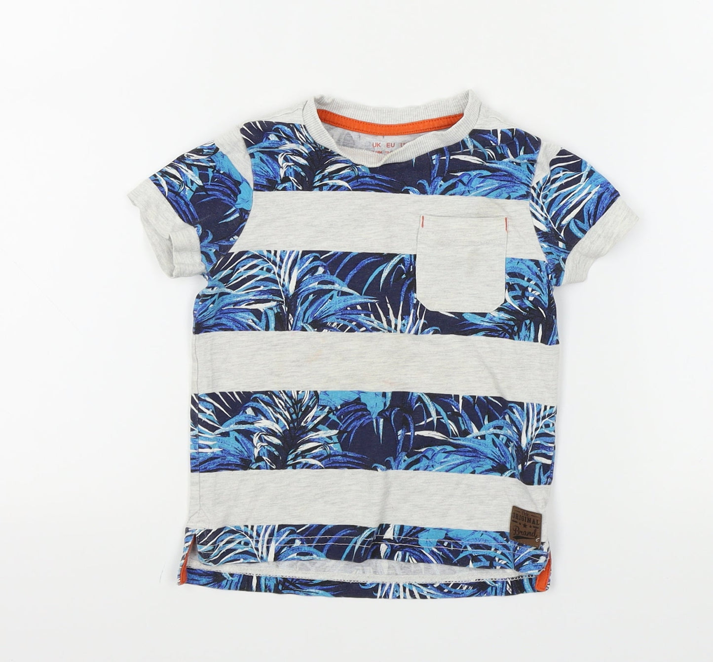 F&F Boys Blue Striped  Basic T-Shirt Size 12-18 Months