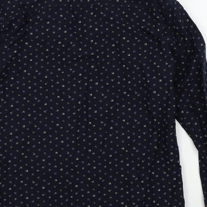 Preloved F&F Mens Blue Geometric   Button-Up Size M - Label