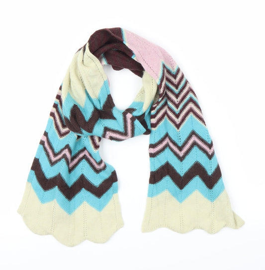 Preworn Unisex Multicoloured Herringbone   Scarf