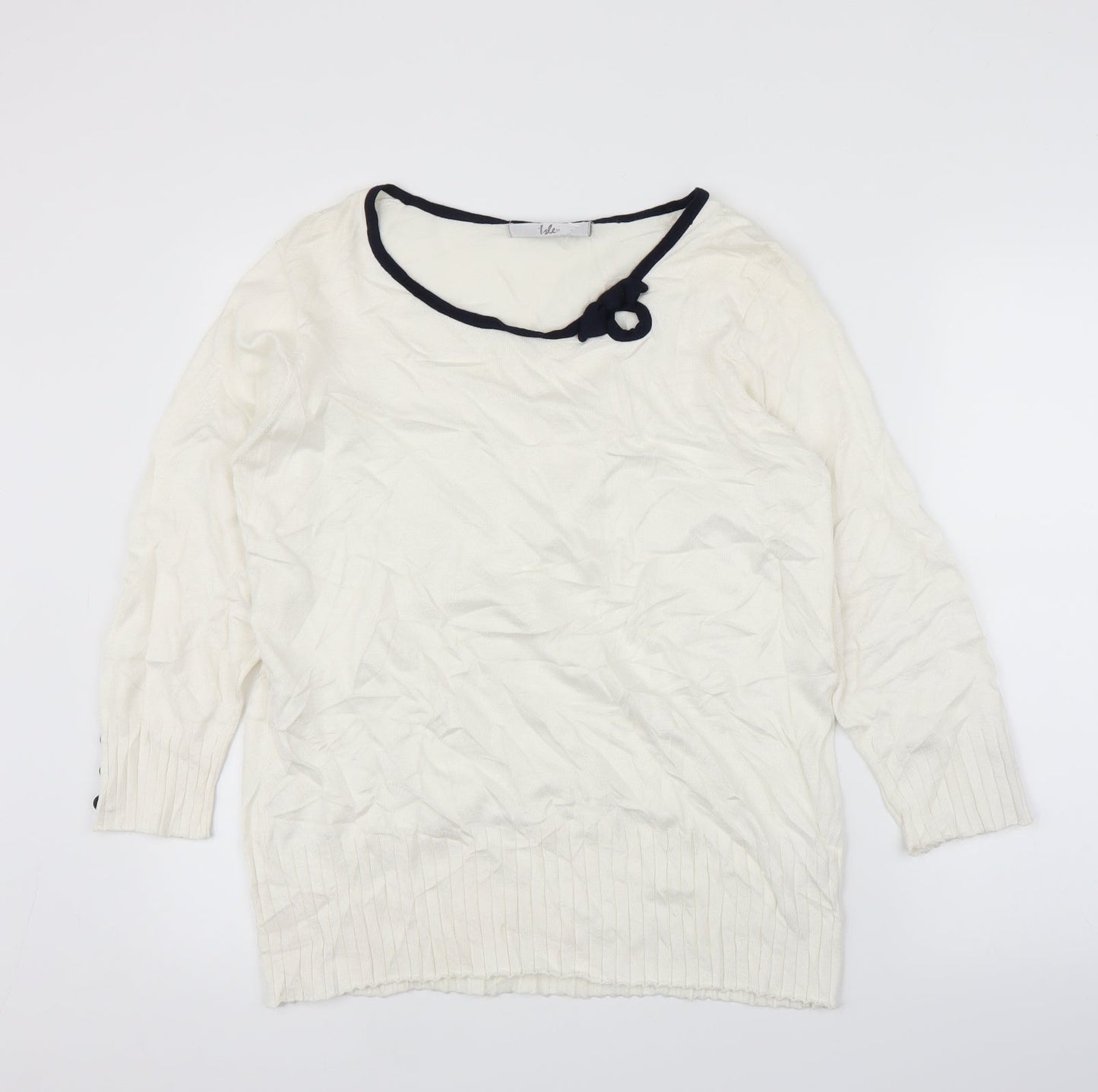 Isle Womens Ivory   Pullover Jumper Size L